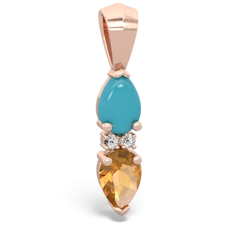 turquoise-citrine bowtie pendant