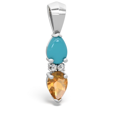 turquoise-citrine bowtie pendant