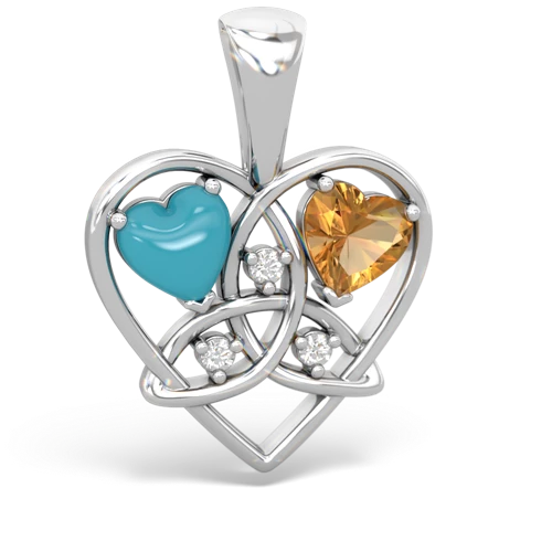 turquoise-citrine celtic heart pendant