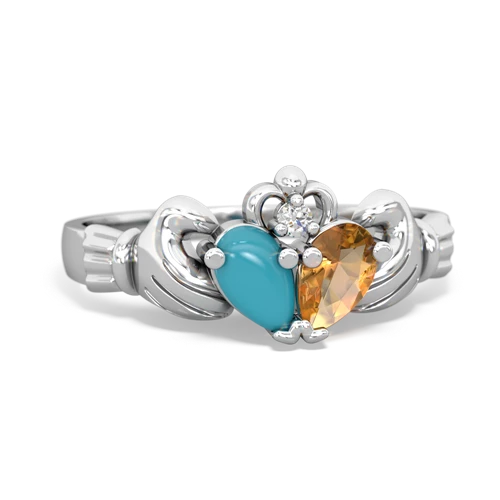 turquoise-citrine claddagh ring