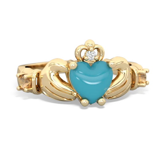 turquoise-citrine claddagh ring