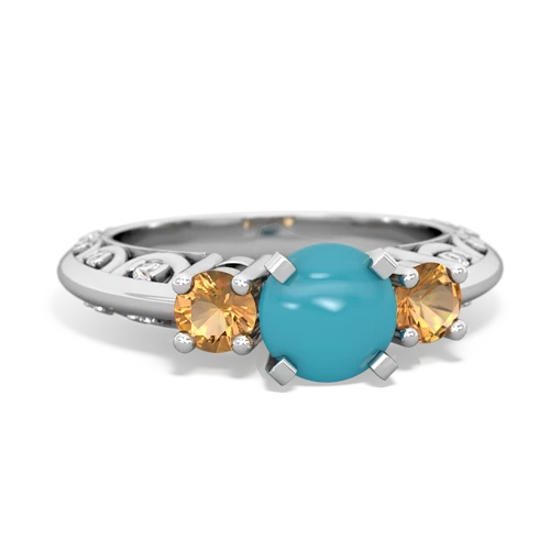 turquoise-citrine engagement ring