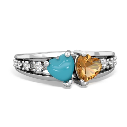 turquoise-citrine modern ring