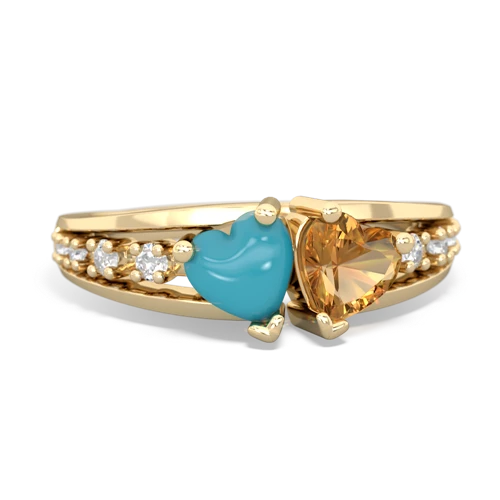 turquoise-citrine modern ring