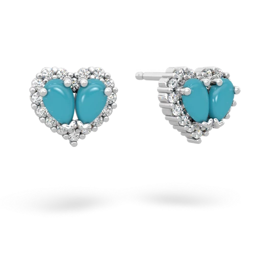 turquoise halo-heart earrings