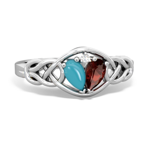 turquoise-garnet celtic knot ring