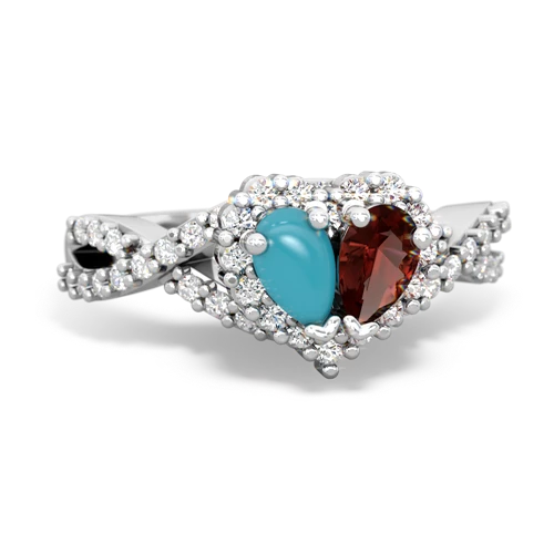 turquoise-garnet engagement ring