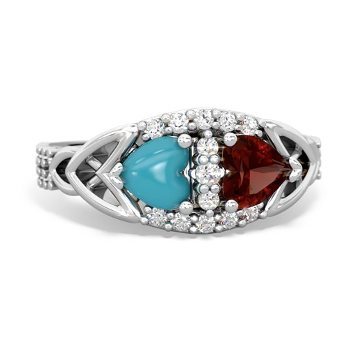 turquoise-garnet keepsake engagement ring