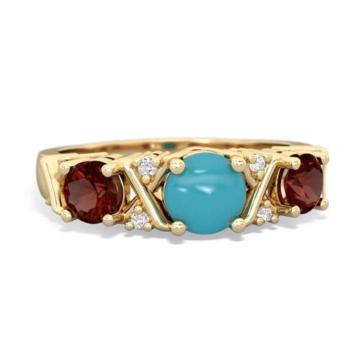 turquoise-garnet timeless ring