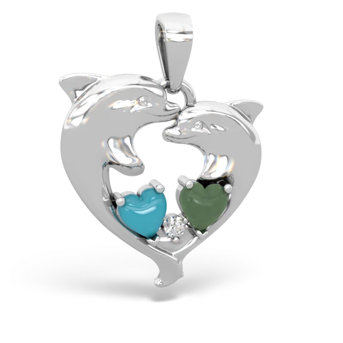 turquoise-jade dolphins pendant