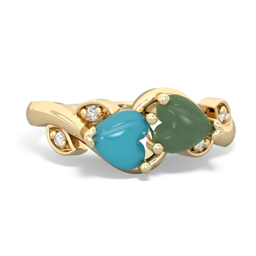 turquoise-jade floral keepsake ring