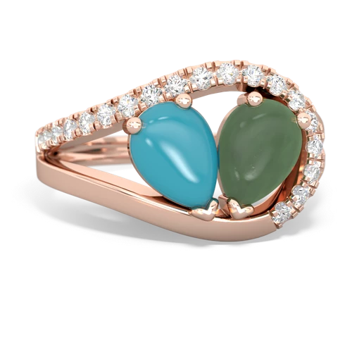 turquoise-jade pave heart ring