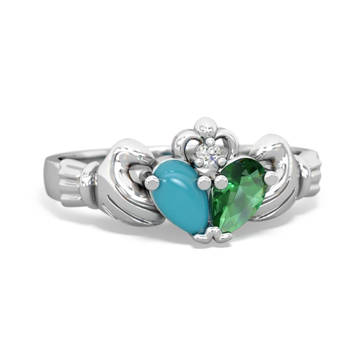 turquoise-lab emerald claddagh ring