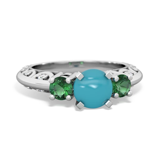 turquoise-lab emerald engagement ring