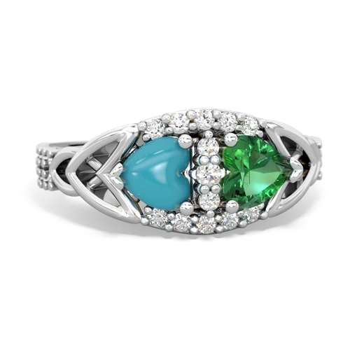 turquoise-lab emerald keepsake engagement ring