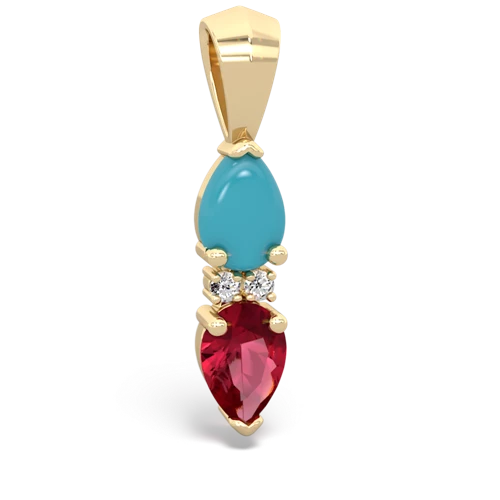turquoise-lab ruby bowtie pendant