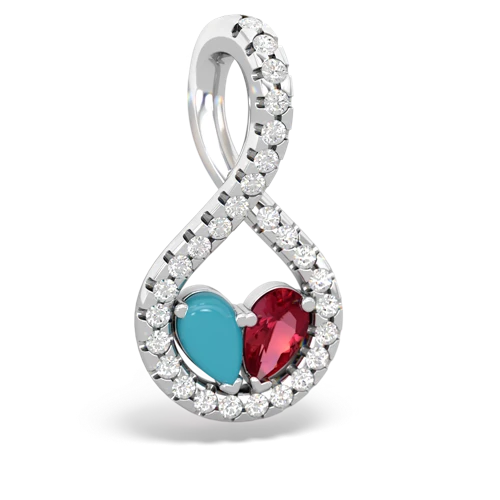 turquoise-lab ruby pave twist pendant