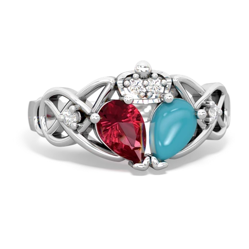 turquoise-lab ruby claddagh ring