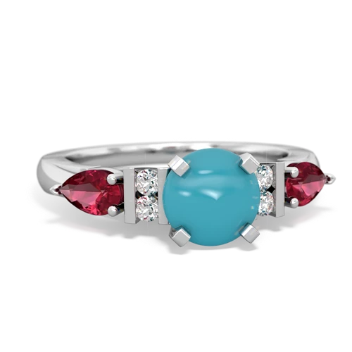 turquoise-lab ruby engagement ring