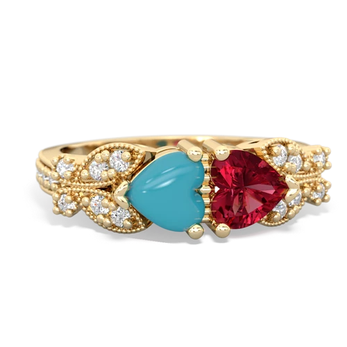 turquoise-lab ruby keepsake butterfly ring