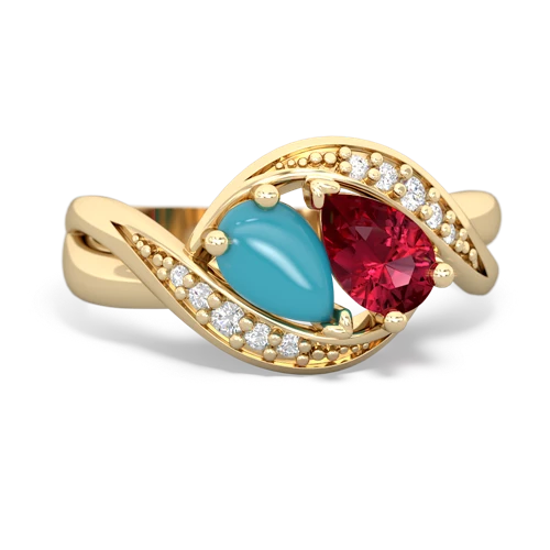 turquoise-lab ruby keepsake curls ring