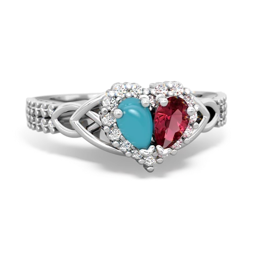 turquoise-lab ruby keepsake engagement ring