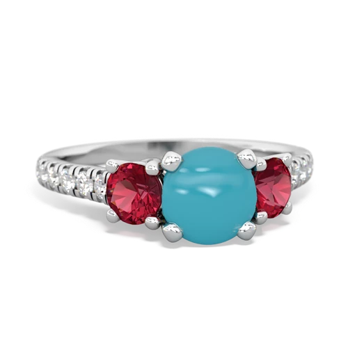 turquoise-lab ruby trellis pave ring