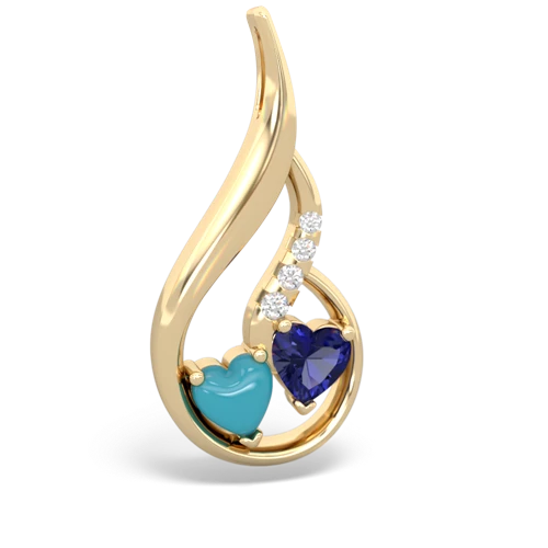 turquoise-lab sapphire keepsake swirl pendant