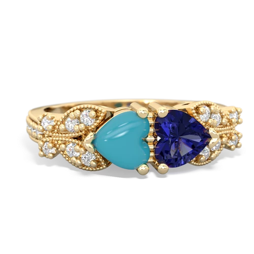 turquoise-lab sapphire keepsake butterfly ring