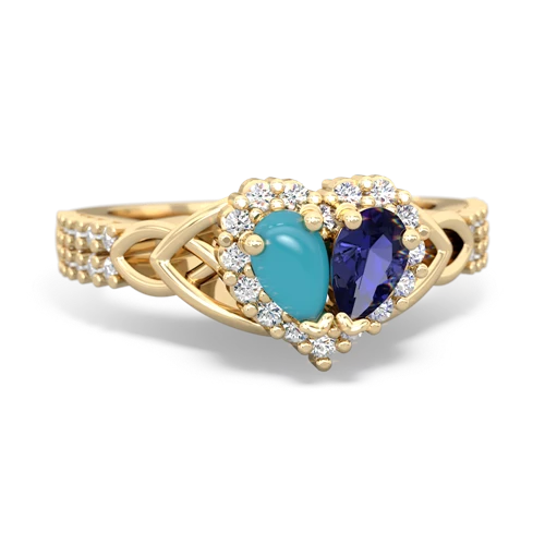 turquoise-lab sapphire keepsake engagement ring