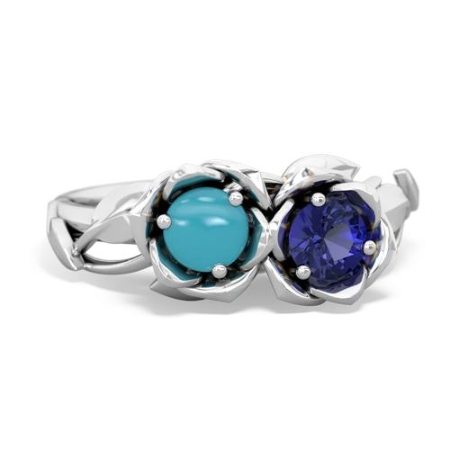 turquoise-lab sapphire roses ring