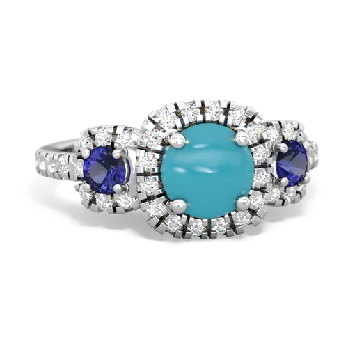 turquoise-lab sapphire three stone regal ring