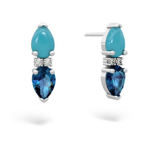 turquoise-london topaz bowtie earrings