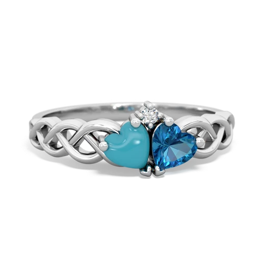 turquoise-london topaz celtic braid ring