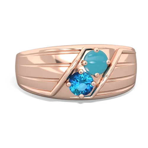 turquoise-london topaz mens ring