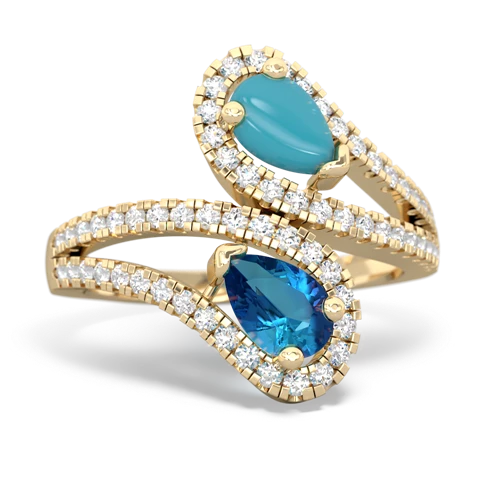 turquoise-london topaz pave swirls ring