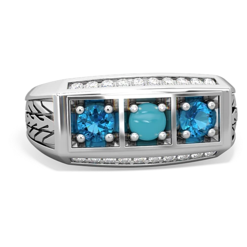 turquoise-london topaz three stone ring