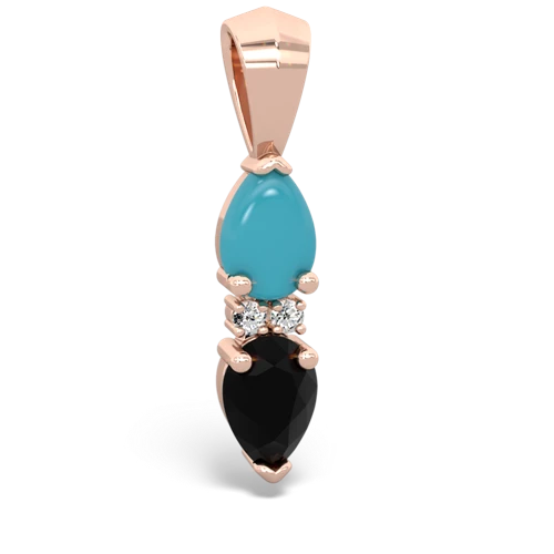 turquoise-onyx bowtie pendant