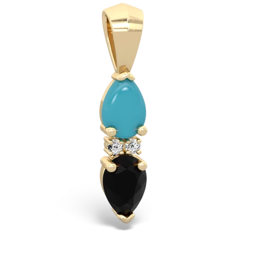 turquoise-onyx bowtie pendant