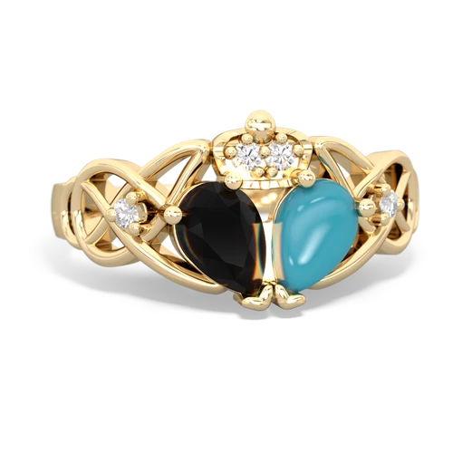 turquoise-onyx claddagh ring