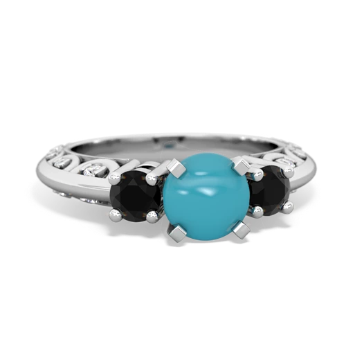 turquoise-onyx engagement ring