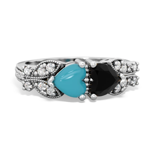 turquoise-onyx keepsake butterfly ring