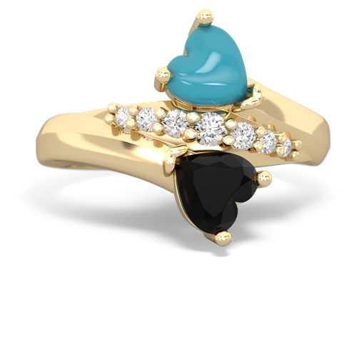 turquoise-onyx modern ring