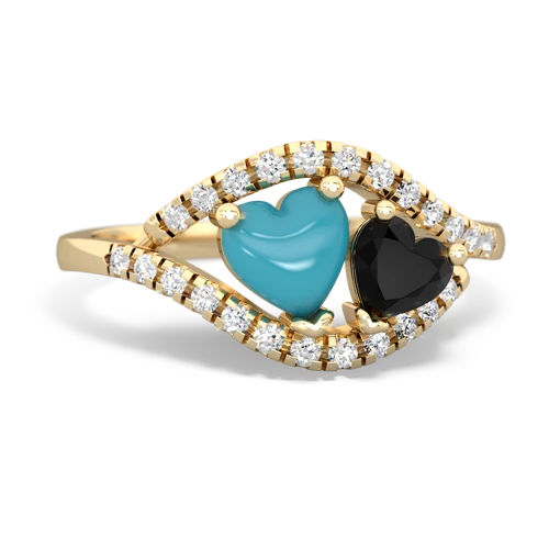 turquoise-onyx mother child ring