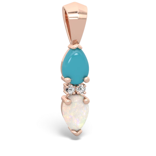 turquoise-opal bowtie pendant