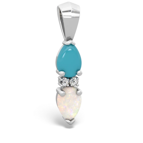 turquoise-opal bowtie pendant