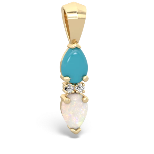 turquoise-opal bowtie pendant