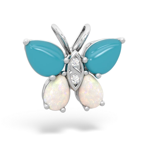 turquoise-opal butterfly pendant