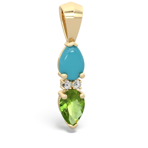 turquoise-peridot bowtie pendant