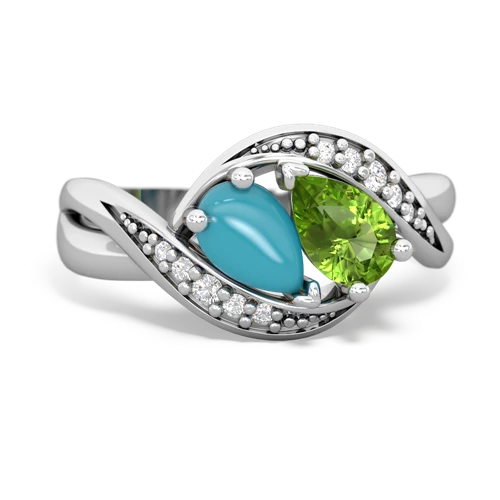 turquoise-peridot keepsake curls ring